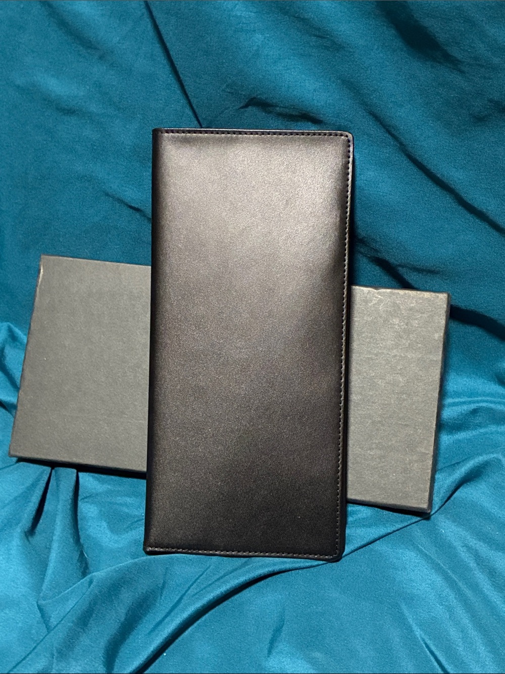 Clava Classic Black Genuine Leather Long Wallet for Women